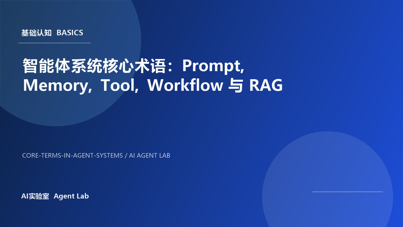 智能体系统核心术语：Prompt, Memory, Tool, Workflow 与 RAG 封面图