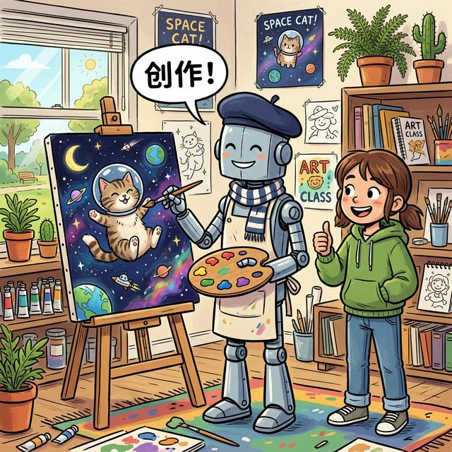 漫画:基于庞大概率计算预测文段的巨大生成式大脑