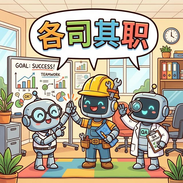 各司其职的多智能体桌前会议漫画