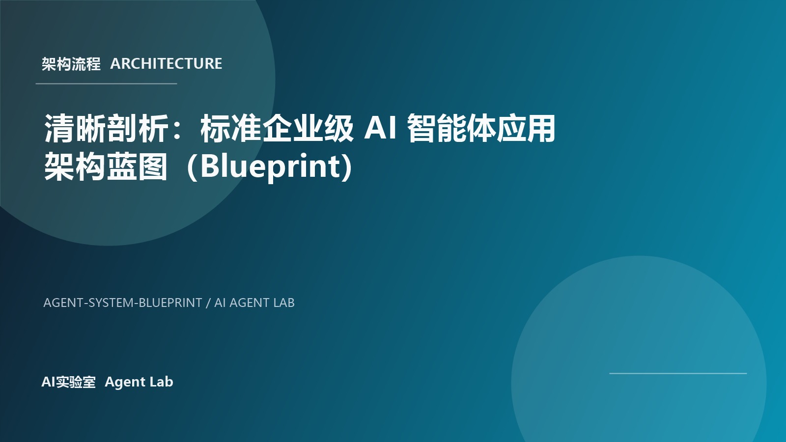 清晰剖析：标准企业级 AI 智能体应用架构蓝图（Blueprint） 封面图